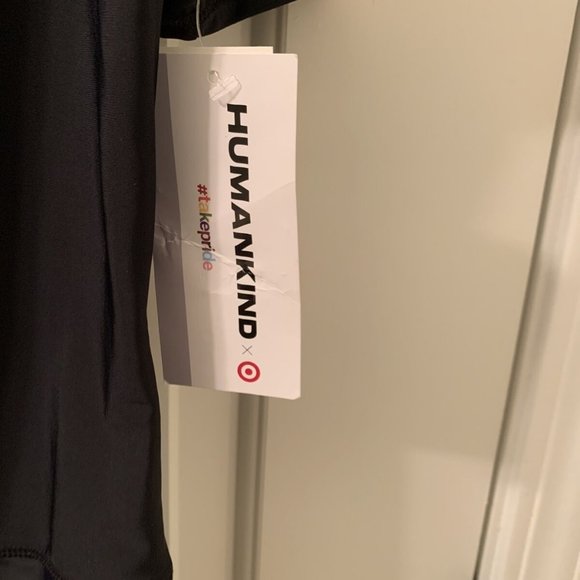 Pride Humankind Adult Unisuit Black w/ Rainbow Striped Swimsuit Size Small - Picture 3 of 12